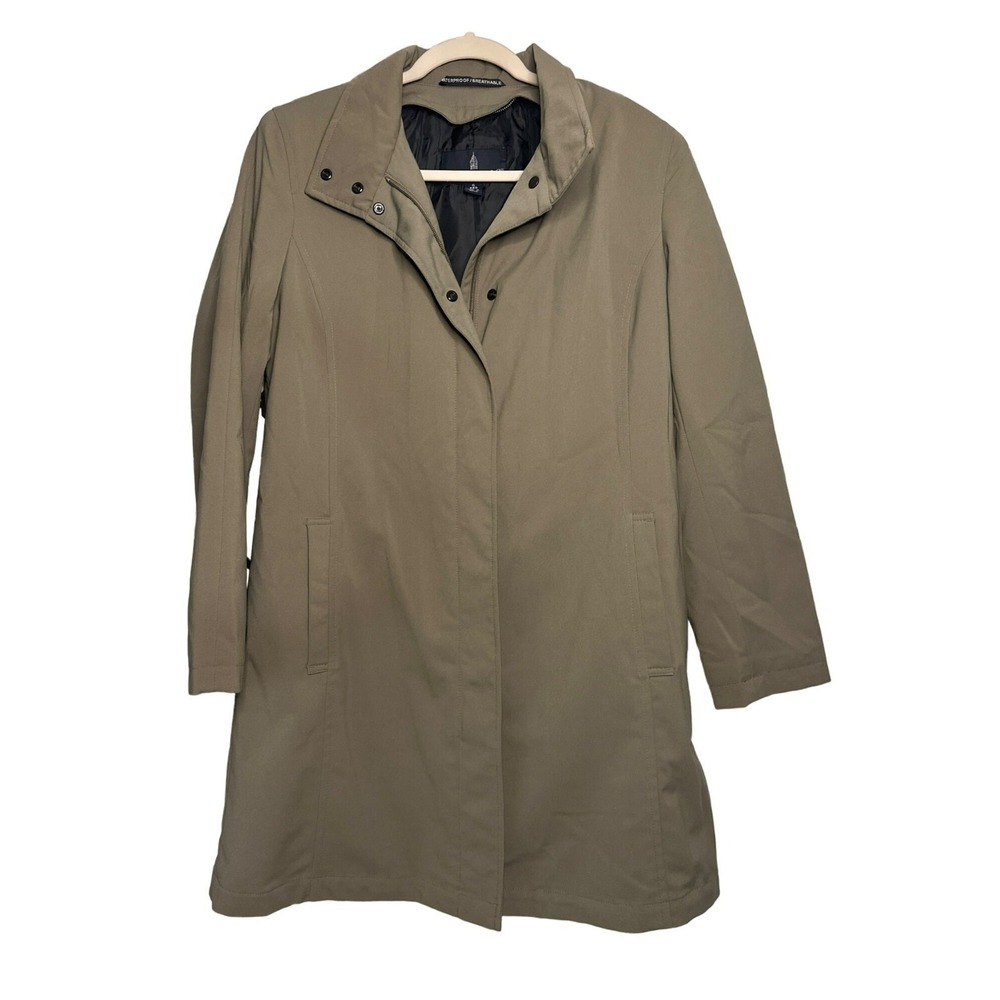 London‎ Fog Women's Army Green Trench Coat Zip Up Rain Jacket Small Lightweight